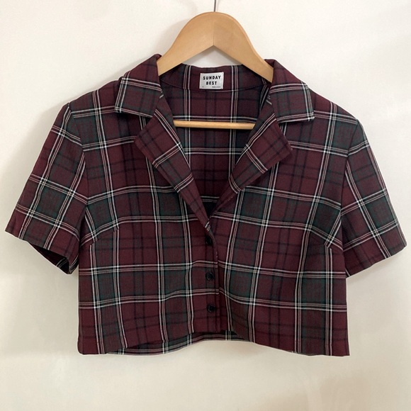 Sunday Best Tops - Cute Plaid Button Shirt